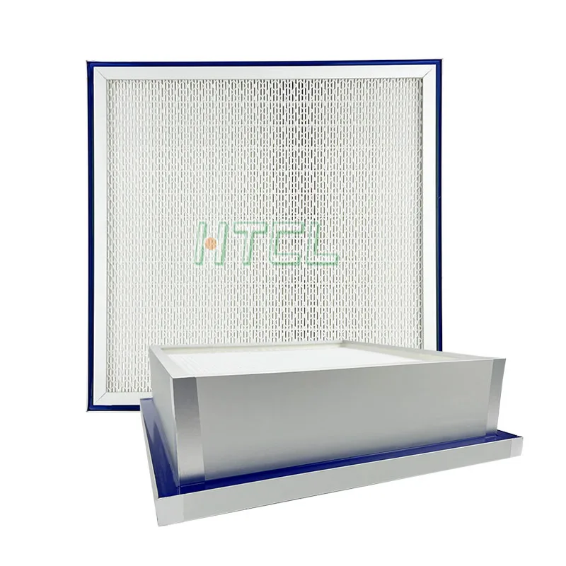 Cassette Type Filter H14 Liquid Tank Deep Pleat Gel Seal HEPA Air Filter Aluminum Frame Separator