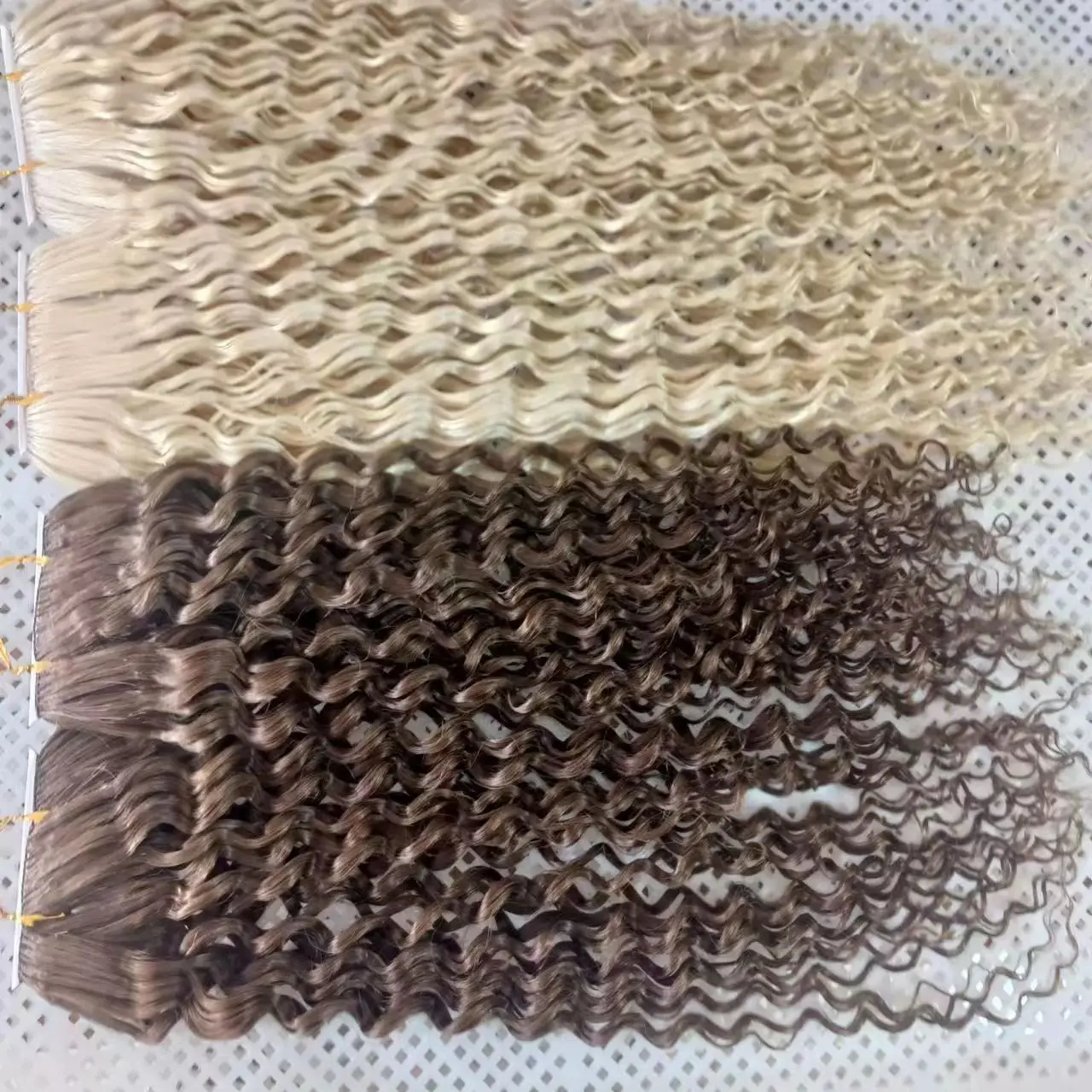 Hot sell in israel hair extension most popular virgin customized colour invisible feather hair extensions weft human