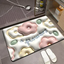 New hot sale rubber backed bath mats non slip waterproof funny diatom 3D visual floor stone bath mat
