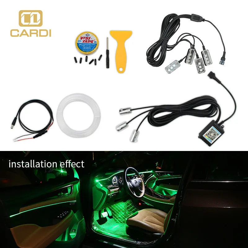 Приложение управления атмосферой многоцветный usb rgb полоса led Зеленый свет салона автомобиля