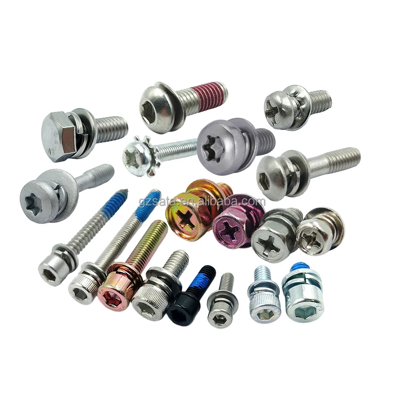 Partially Threaded Hex Socket Button Head Cap Screws & Three Combination Sems Screws