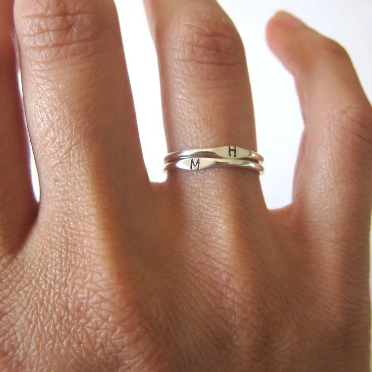 925 silver personalized wedding band white gold 14k custom engraved signet ring