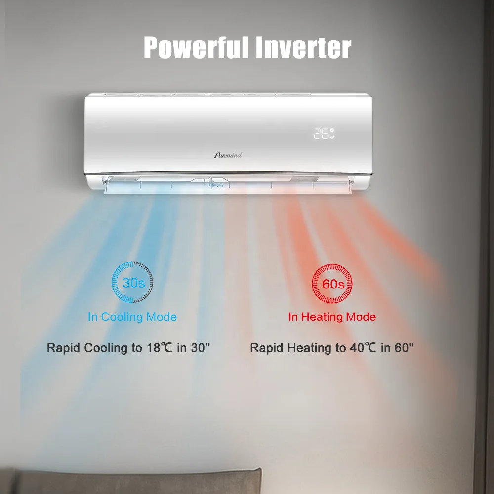 Сплит-система puнапоминает R410a 9000Btu на 24000Btu Бытовой Настенный Кондиционер с пультом дистанционного