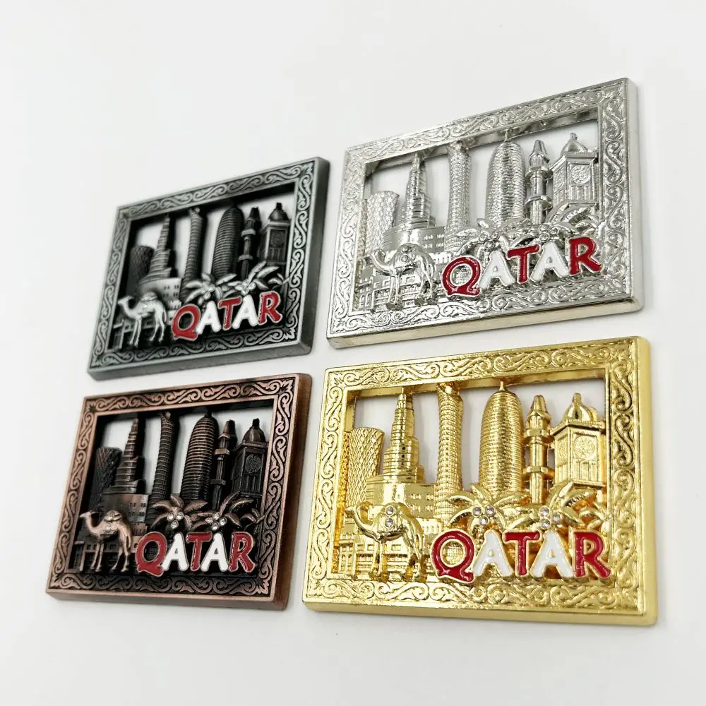 Креативный магнит на холодильник Qatar заказ 3D подарок из цинкового сплава персонализированные металлические магниты