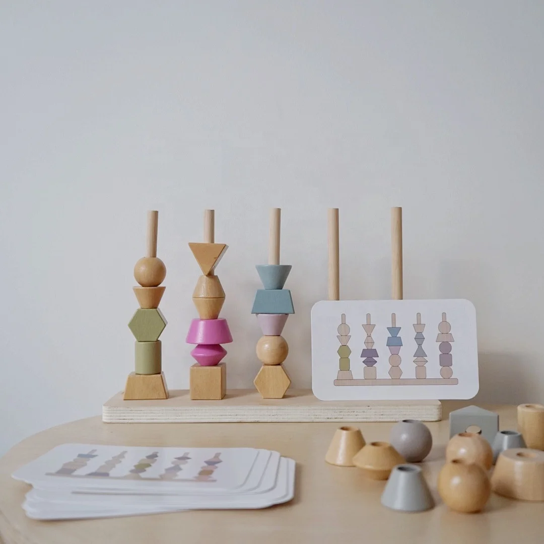 Wholesale Early Educational Toys Wooden Kids Montessori Toys Geometry Shape Cognitive Matching Game Puzzle Toy