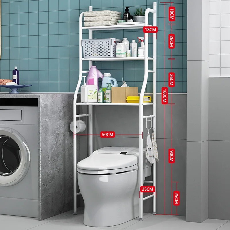 Adjustable Toilet Storage Rack Rare Bathroom Shelf Washing Machine Shelf TSR238