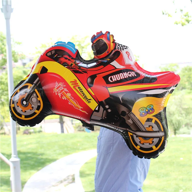 New Motorcycle Foil Balloon Vehicles Race Car Balloons  Baby Boys Toys Racing Theme Birthday Shower Party Supplies Globos
