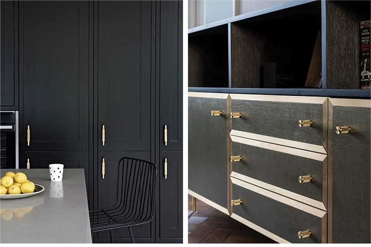 China Manufacturer European Market Best-Selling Brushed Gold Hardware Door Kitchen Drawer Cabinet Pulls Handles and Knobs 6710