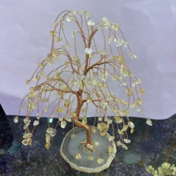 Natural gem money Lucky tree Christmas stone decoration natural art crystal craft