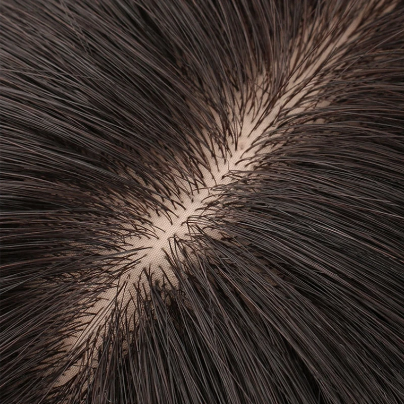 Wholesale Price Indian Hair Head of Hair Patch Piece 100% Human Hair Piece Topper Silk Base Topper For Women