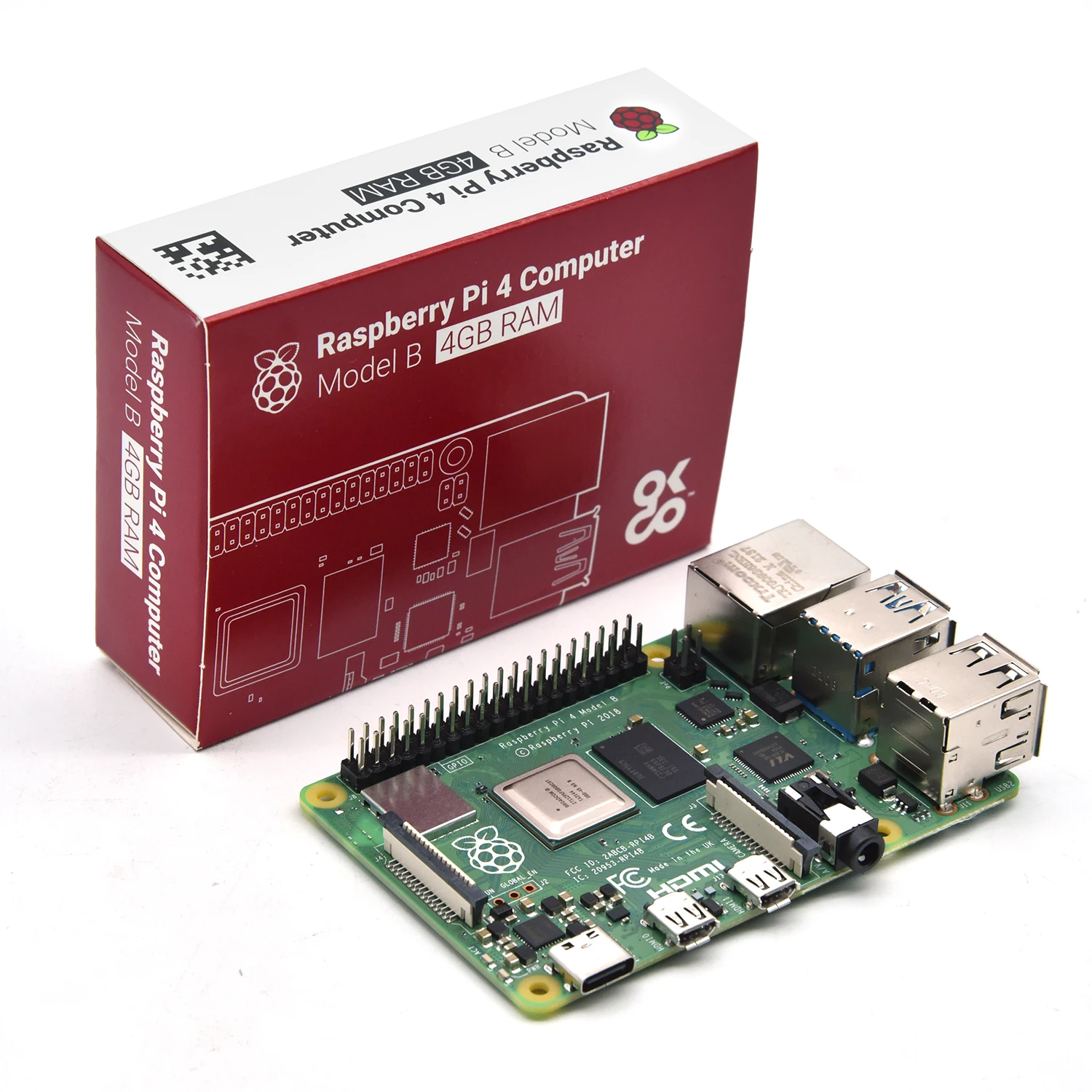 Raspberry Pi 4 Model 4B Development Board BCM2711 Quad-Core Cortex-A72 1.5Ghz 4GB RAM