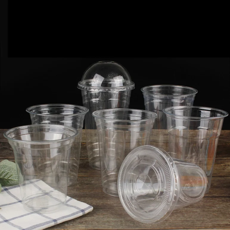 100% raw material PET disposable  plastic transparent yogurt cold coffee cup