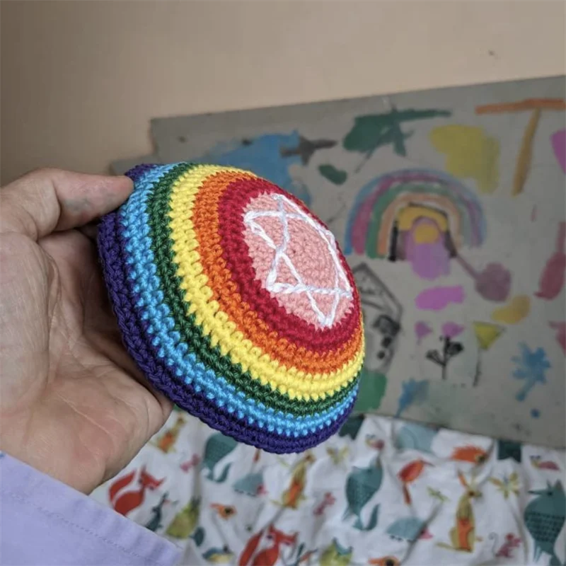 Custom Size And Color Handmade 100% Cotton Islamic Yarmulke Crochet Kippa Knitted Yarmulke  Amigurumi Crocheted Yarmulke