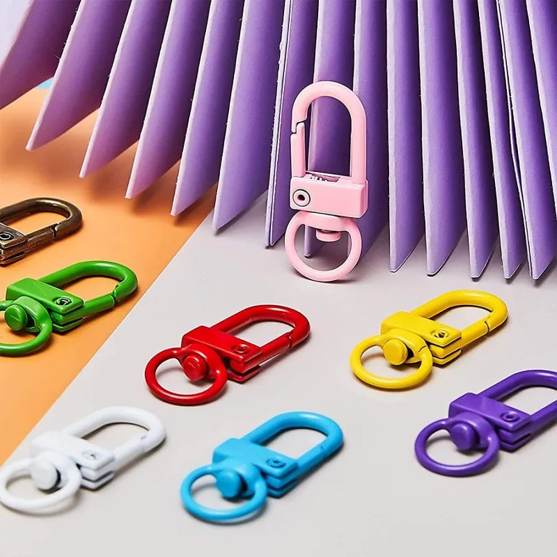 hot sale Colorful Metal Lobster Claw Clasps Swivel Lanyards Trigger Snap Hooks Strap for Bag Key Chains Connector Jewelry Making