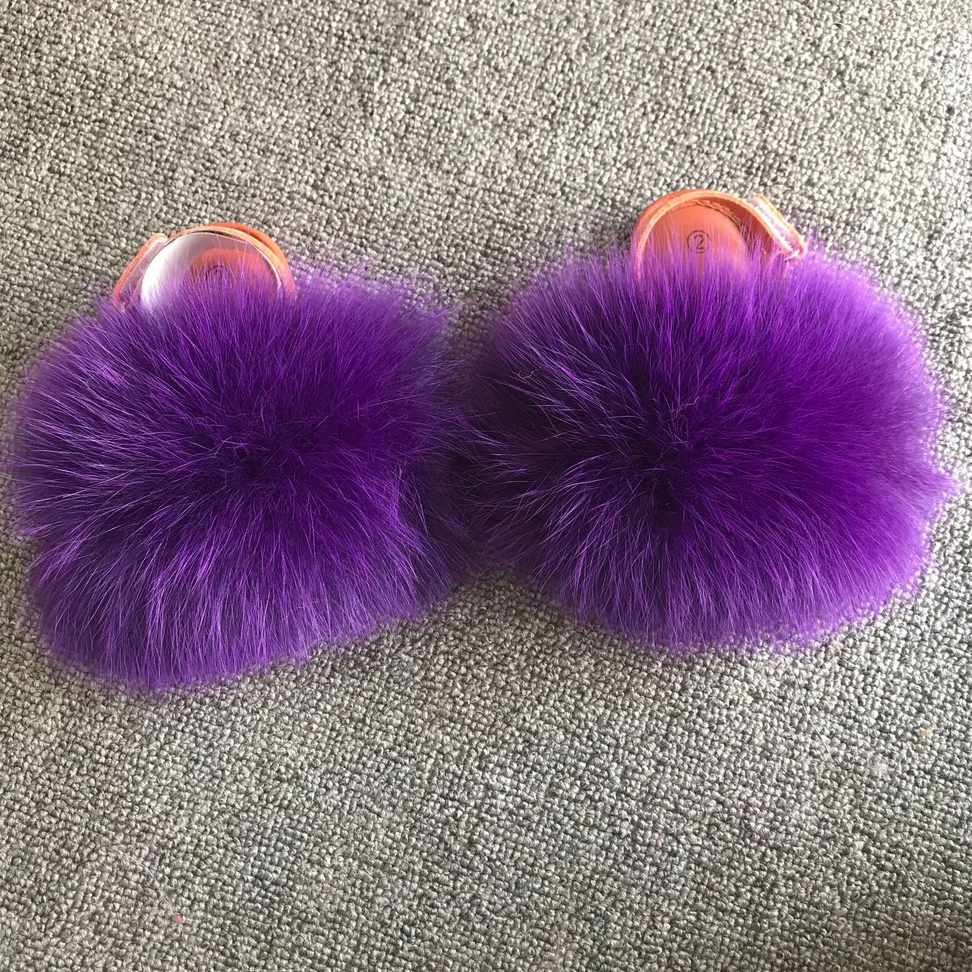 Kids Fluffy Slippers Children Slides Real Fox Fur Flip Flops Plush Shoes Girls Outdoor Fur Slipper Furry Home Cute Baby Sandals