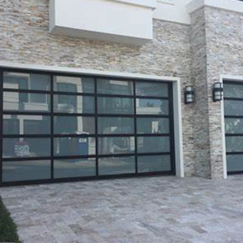 Factory Direct Sale New Aluminum Alloy  Modern Waterproof Glass Automatic Garage Door Insulated