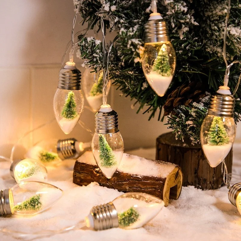 Hot Christmas Decorations LED String Lights Santa Claus Snowman Christmas Tree Christmas Gift Box Decorative Lights