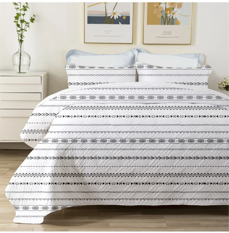 Aoyatex quilt bedding cover bedspread on bed for king size customized printed bedspread