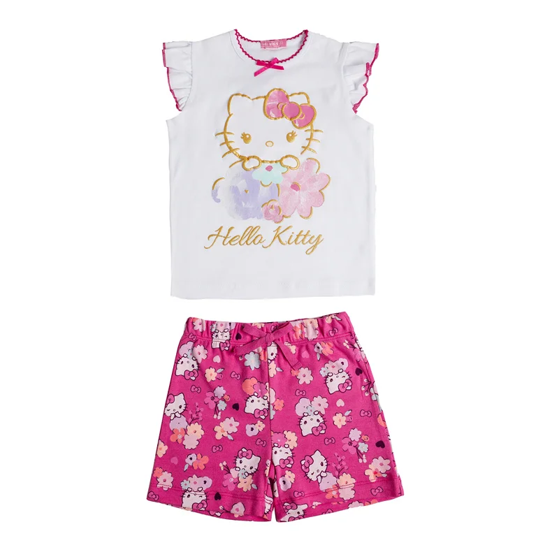 Baby summer product good quality short sleeve T-shirt short pant 2 pc summer set clothes for 2-12years old girl
