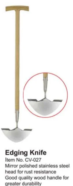 
Half Moon Lawn Edger Wholesale Certified Polished Stainless Steel Head Traditional T Wood Handle Garden Edger 