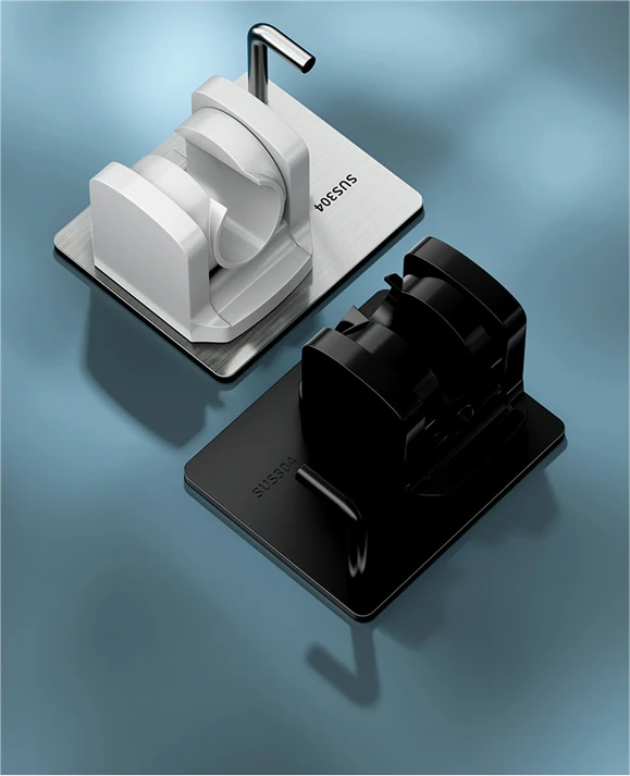 Factory Self-Adhesive Adjustable Shower Head Holder Wall Mount Racket Drill-free Shower Handheld Holder