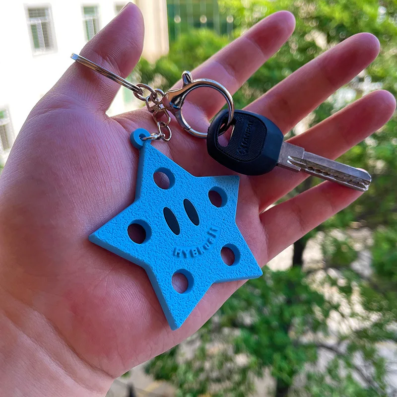 EVA design Custom star keychain Wholesale with Hole color Star Silicone Key Ring 2D Rubber shoe charms DIY Personalized KeyChain
