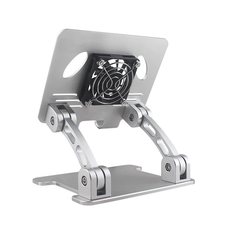 180 degree adjustable tablet stand aluminum fan cooling computer stand