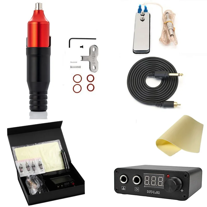 Rotary Tattoo Machine Kit Professional Laser Tattoo Pen Gun Full Set