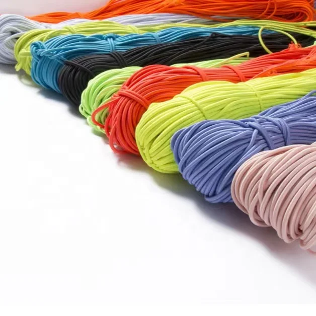1mm 2mm 3mm high elasticity rubber rope custom elastic rubber cord strong stretch round rubber elastic string