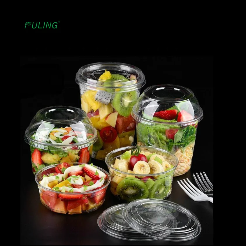 round clear  cheese ice cream fruit cake mousse packaging box container transparent pet plastic package box with lid