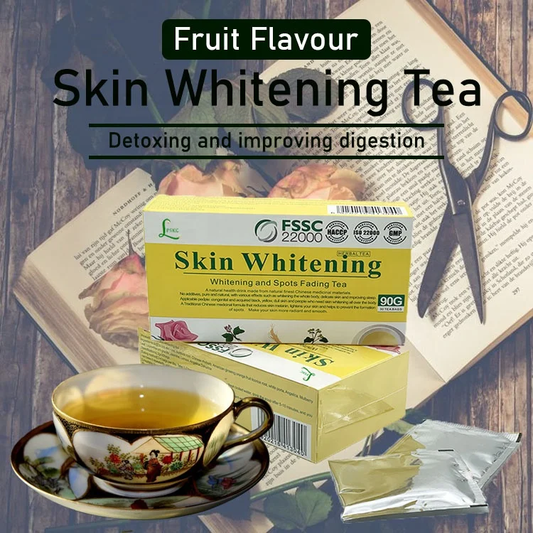 Private Label Health and Beauty Products Skin Whitening Spots Fading Tea organic whitening skin lightening detox glow tea