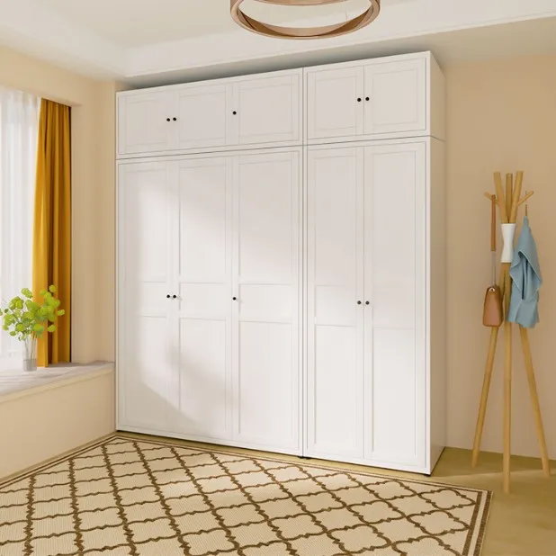 Modern 2 swing door metal locker with round ball handle bedroom furniture clothes wardrobe closet for living room use