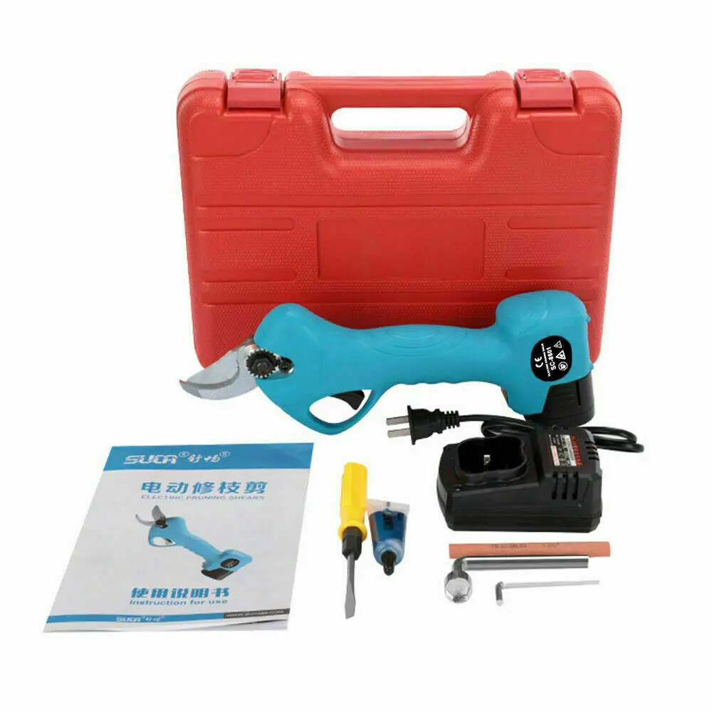 25mm Electric Cordless Secateur Branch Cutter Tree Pruning Shear Trimmer Scissors