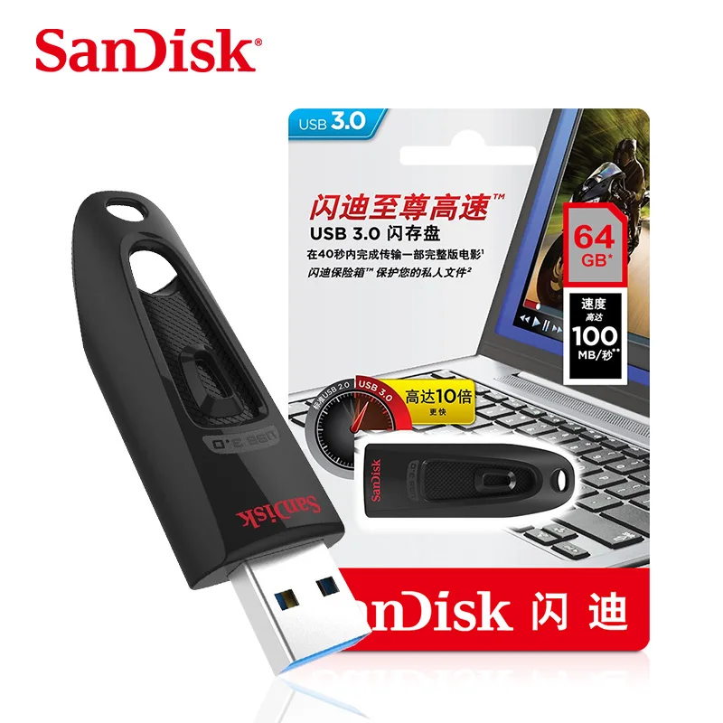 SanDisk USB 3.0 CZ48 Flash drive 128GB 64GB 32GB 16GB flash disk high speed Pendrive