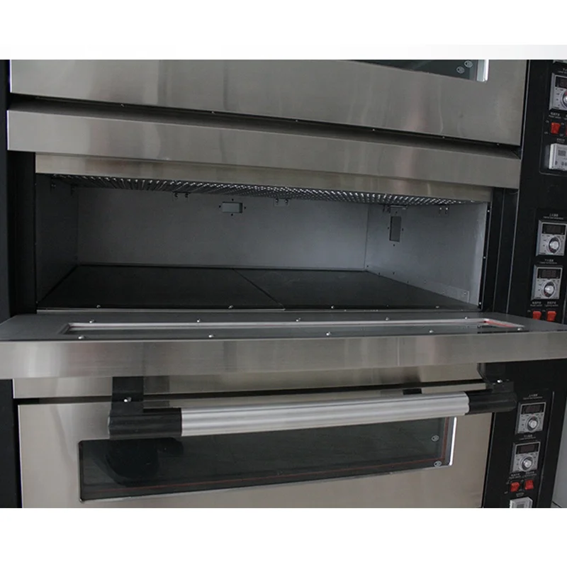 gas electric commercial Stainless Steel Deck Oven With Steam 12-Tray 3 Deck Bakery Oven garth pizza oven