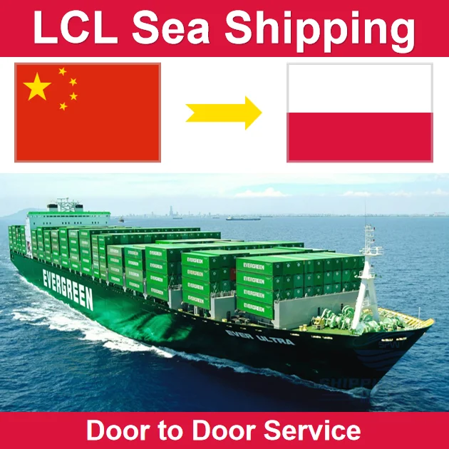 LCL From Shenzhen Guangzhou Shanghai Ningbo China to Poland Sea Freight Shipping by Door to Door and Customs Clearance Services