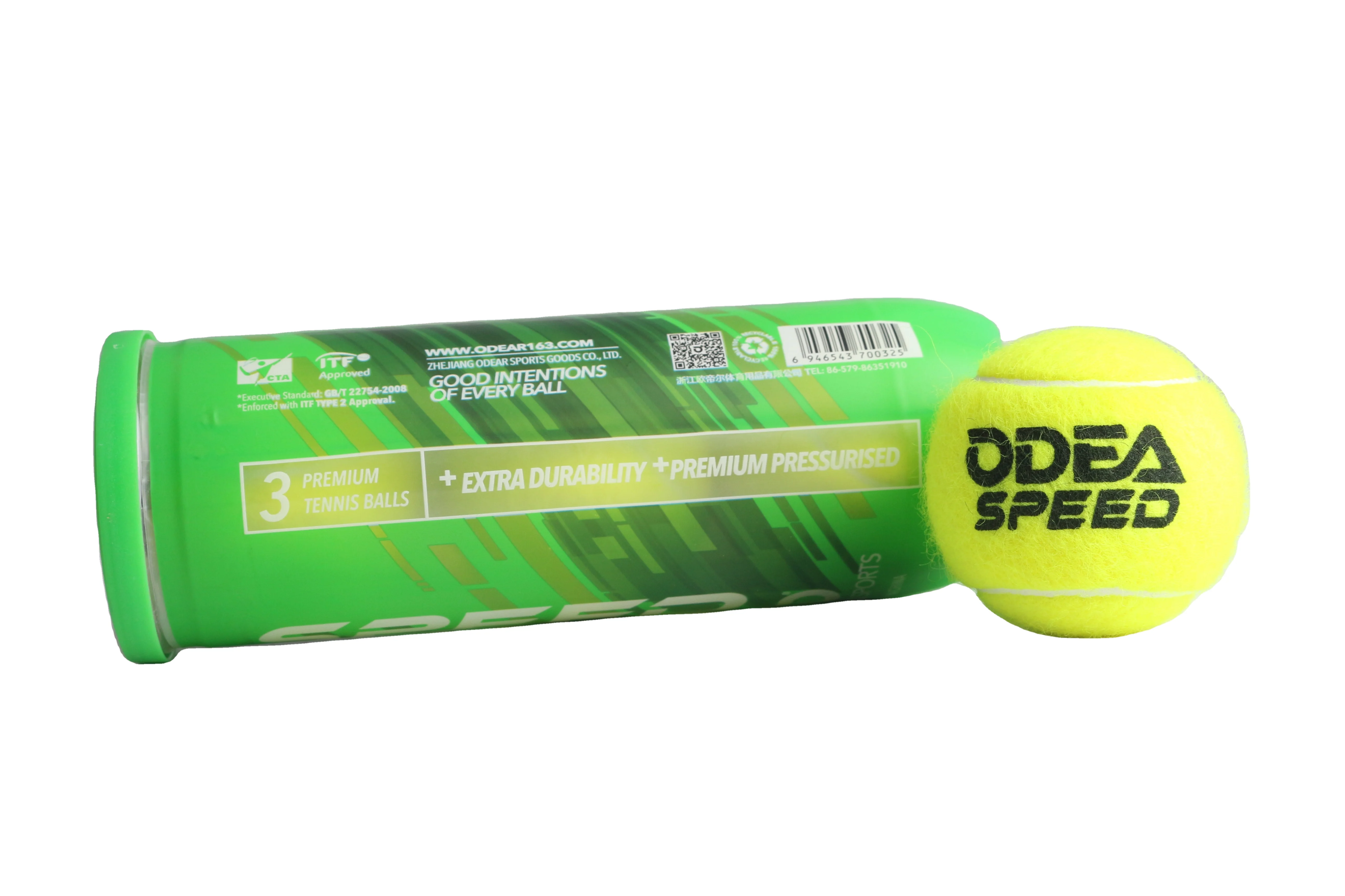 Odea Factory Wholesale Customizable Adult Tennis Ball ITF Approved Durable Natural Rubber Wool Training Pressurized Ball