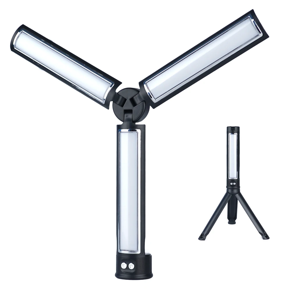 New Outdoor Camping Light Three Sides of Led Wick with Bracket LED Desk Lamp Work USB Charging Mobile Phone Fill