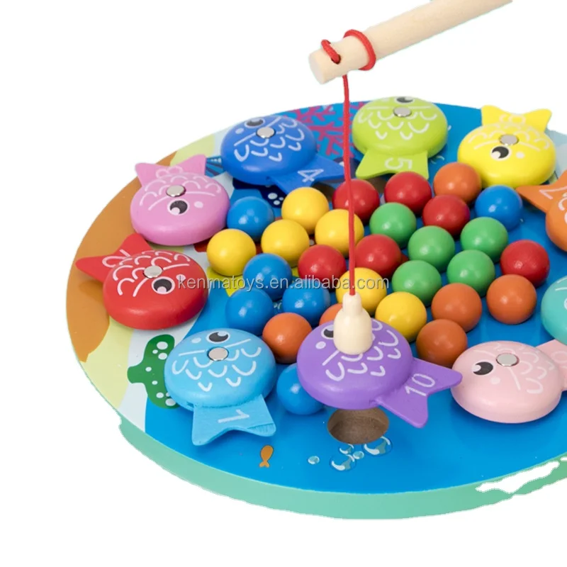 Wooden Fishing Educational Clip Beads Toys for Kids