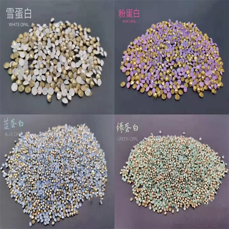 Ss6 8 10 12 16 20 Glass Rhinestones Pointback Strass Crystals Chatons Round Nail Crystal Stones For Crafts
