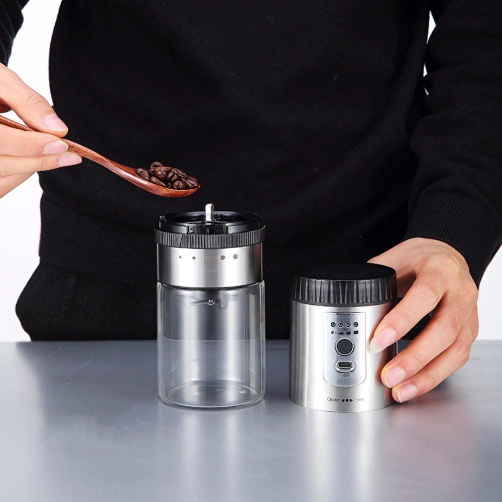 custom logo family use portable automatic electric coffee bean grinder