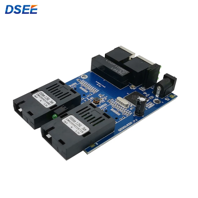 PCBA 8UTP 2SC 10/100/1000M гигабитный коммутатор Ethernet волоконно-оптический медиа преобразователь один режим