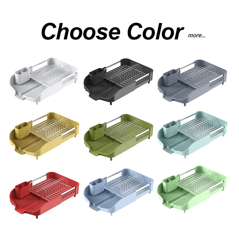 WIREKING Extendable Kitchen Dish Drainer Rack Stainless Steel Kitchen Dish Rack for Kitchen Storage Shelf Rack