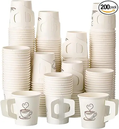 coffee paper cup with handle  cup cake paper box packaging for hot drink biodegradable with lids
