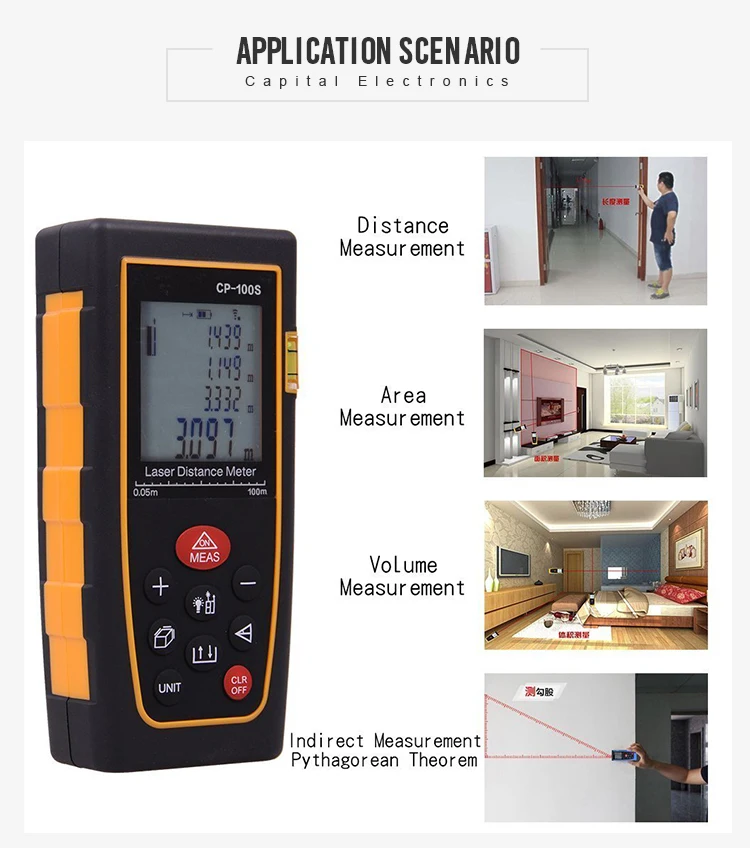 Laser long distance meter 40m distance measuring meter laser hunting binoculars golf equipment With Level bubble