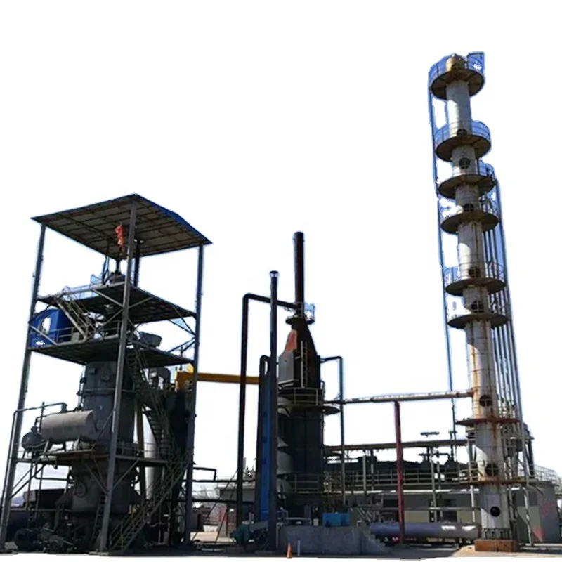 10TPD fully automatic continuous tyre pyrolysis oil distillation tower