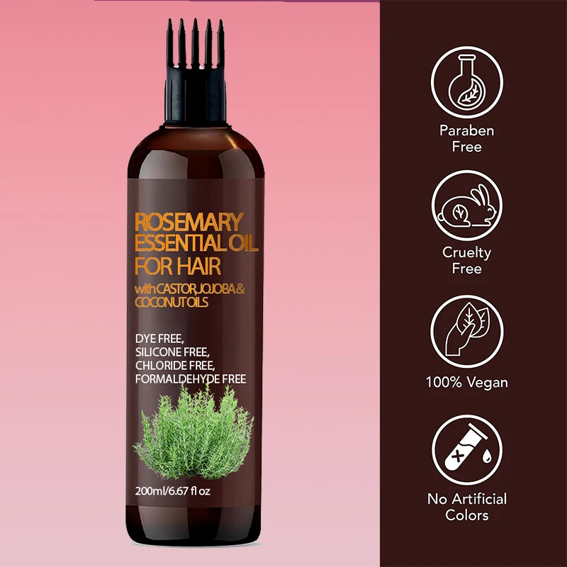 Rosemary Oil Hair Growth With Castor & Coconut Oil Soothes Itchy Scalp Follicles Growth Oil For Black Women Private Label