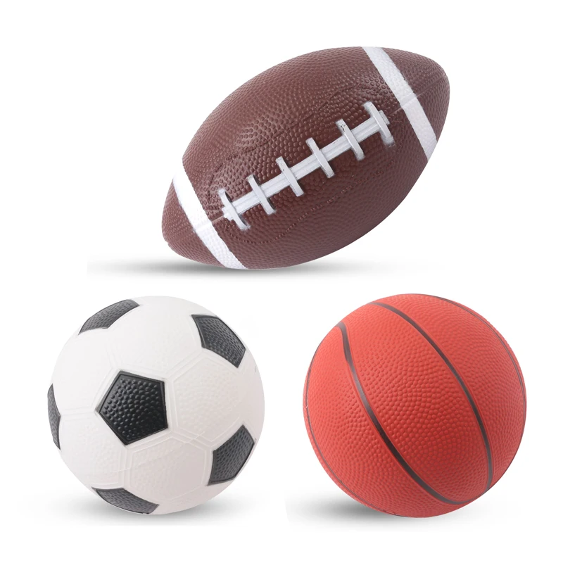 On sale wholesale 3 pieces basketball football rugby kit play baby soft ball toy