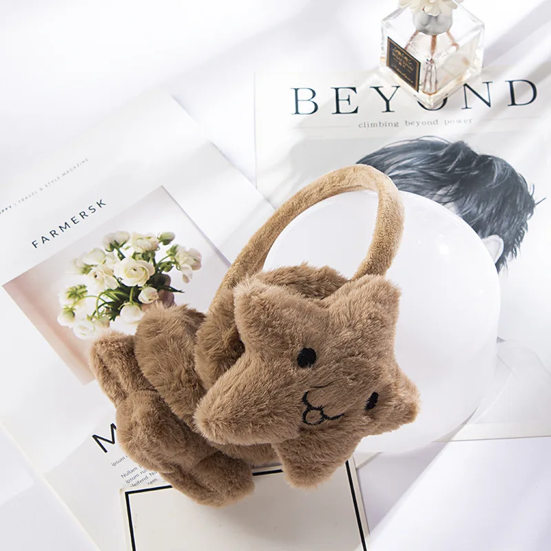 6 colors Cute star shape winter fluffy ear warmers furry earmuffs for kids