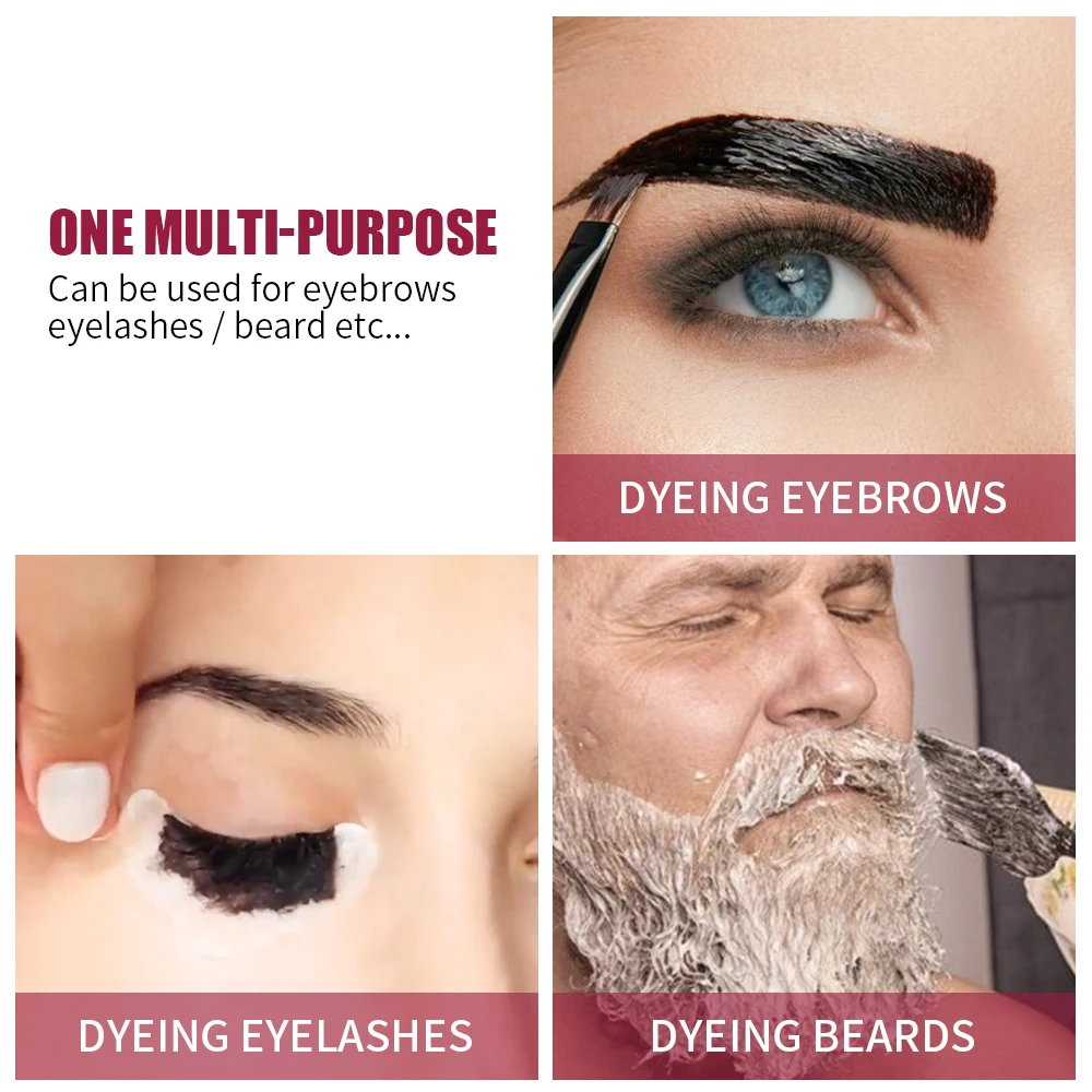 Oem 3 Colors Cream Waterproof Eyelash Dye Private Label  Long Lasting Lash Tinting Kits Eyebrow Enhancer Gel 2023
